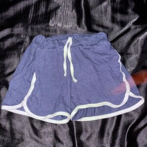 Stylish Blue Women's Athletic Shorts with White Accents